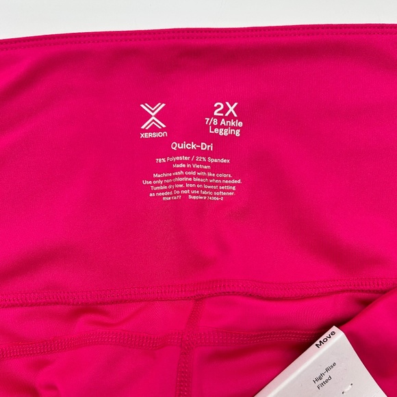 Xersion Women's Plus Size Set of 2 Pink High Rise 7/8 Ankle Leggings Size 2X - Picture 8 of 15